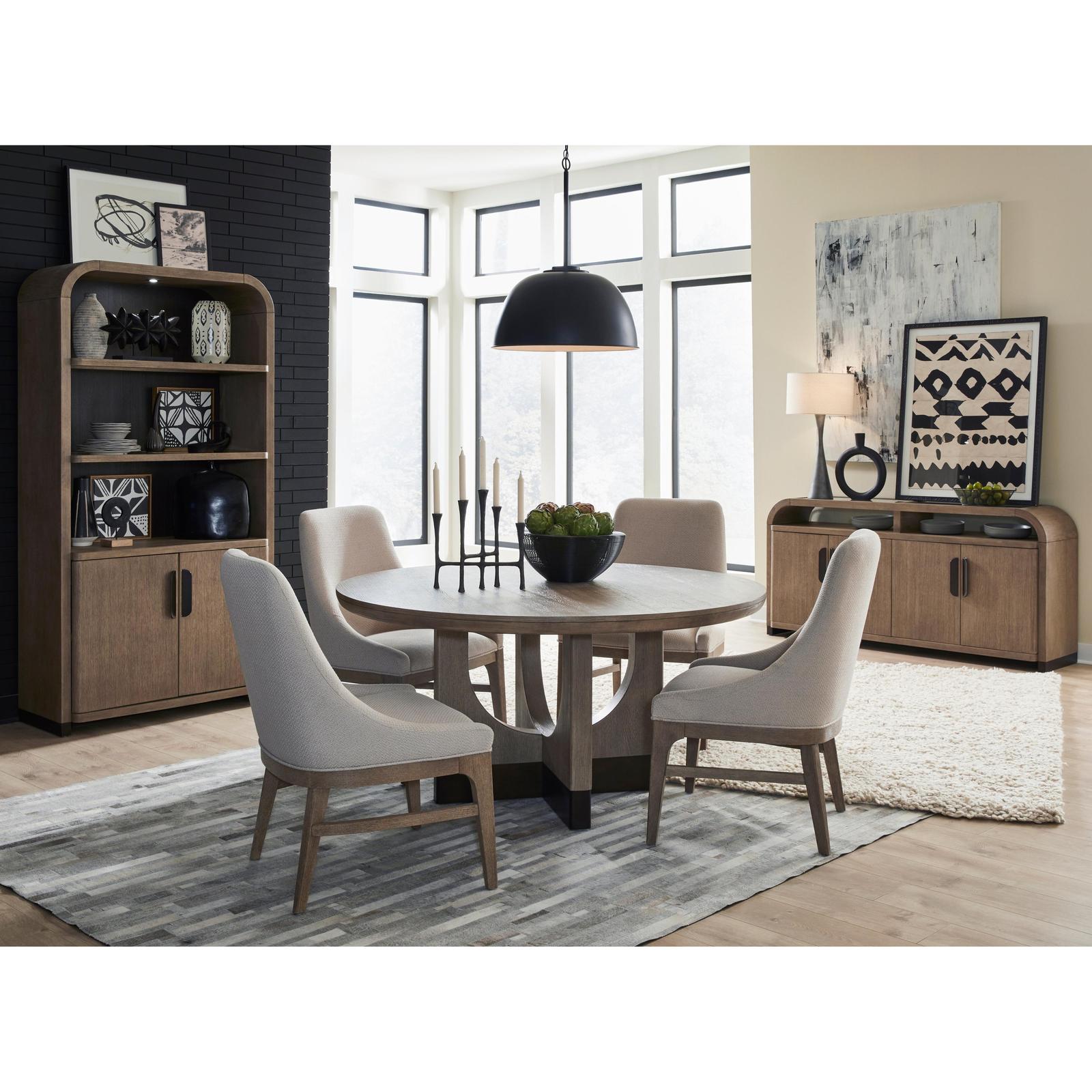 Magnussen Home Tristan Swiss Coffee Upholstered Arm Chair Set of 2