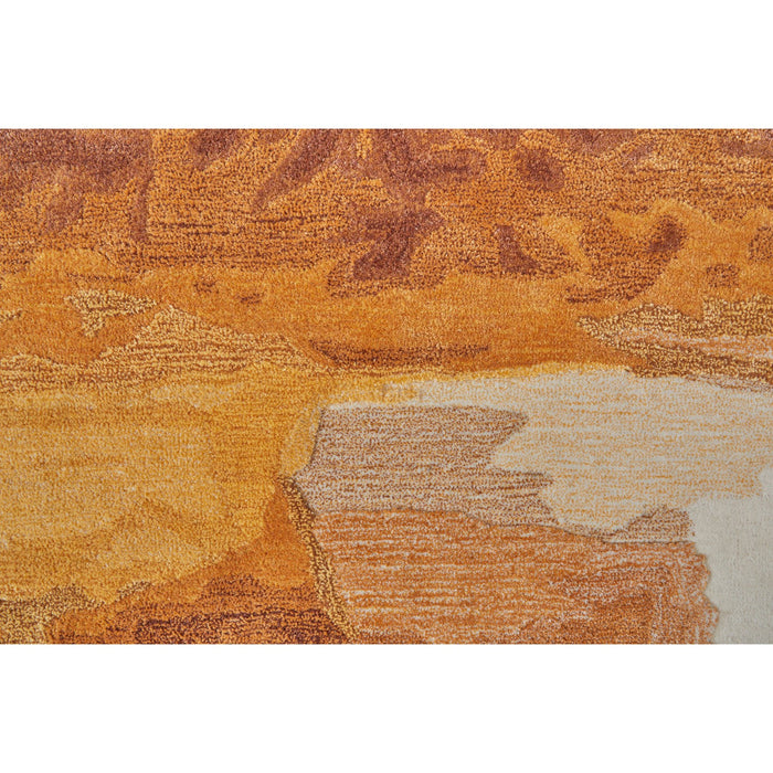 Feizy Anya 8921F Transitional Abstract Rug in Red/Orange/Ivory