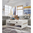 Salt Life Home Sunset Cove Moonlight Pearl Rectangular Cocktail Table with Casters