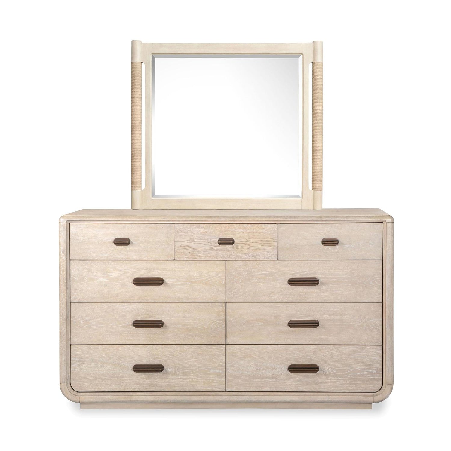 Salt Life Home Sunset Cove Sanibel Brown Drawer Dresser with Landscape Mirror II