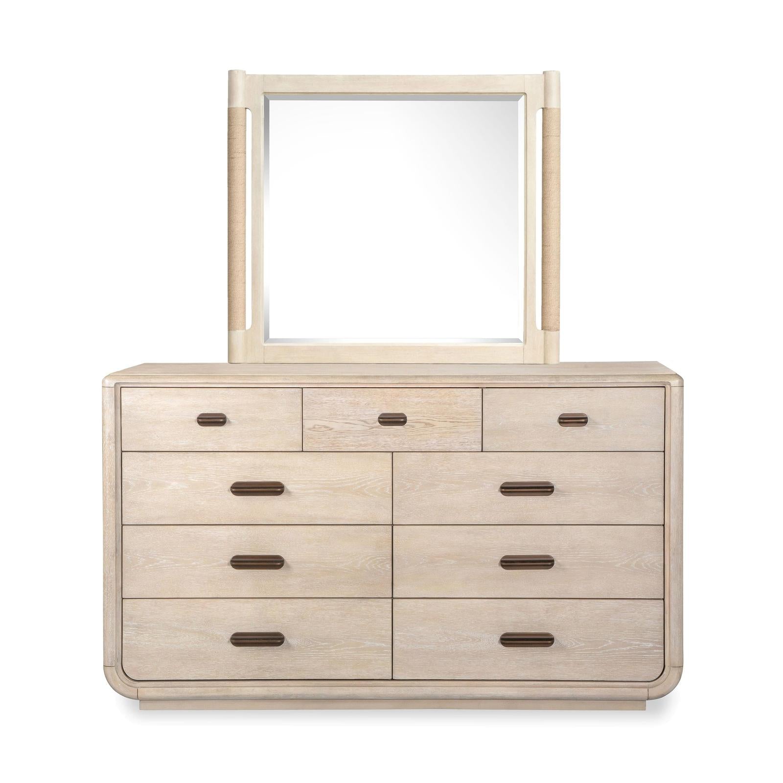 Salt Life Home Sunset Cove Sanibel Brown Drawer Dresser with Landscape Mirror II