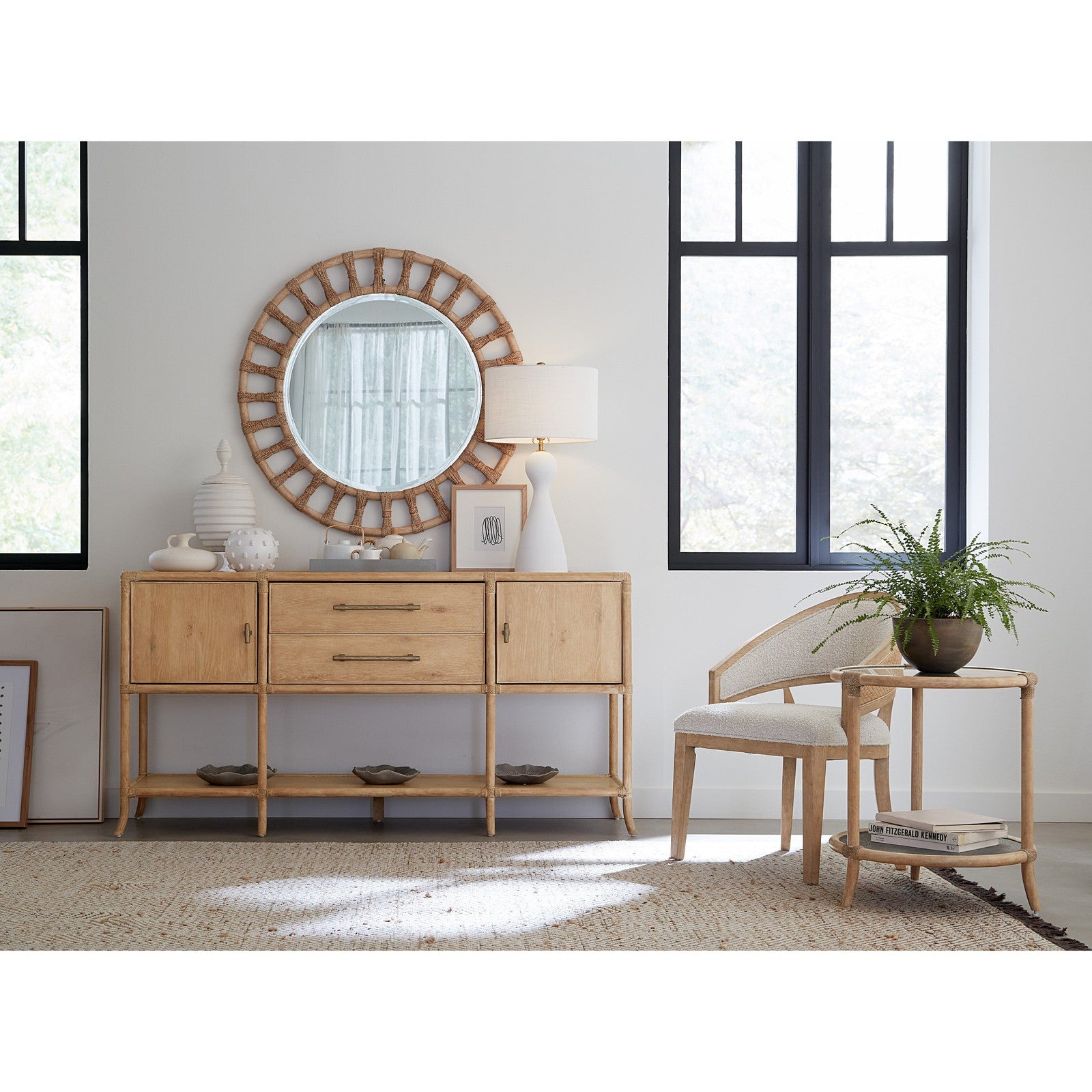 Hooker Furniture Retreat Pole Rattan Accent Mirror