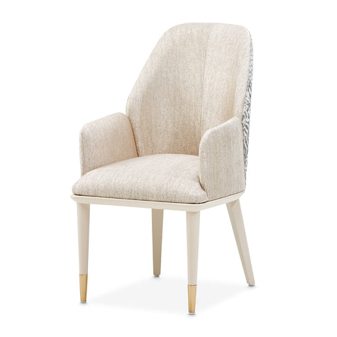 Michael Amini Lisbon Asmb. Arm Chair Silken Matte Cream