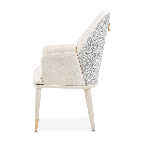 Michael Amini Lisbon Asmb. Arm Chair Silken Matte Cream