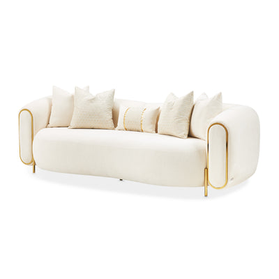 Michael Amini Sassani Sofa Crepe Gold