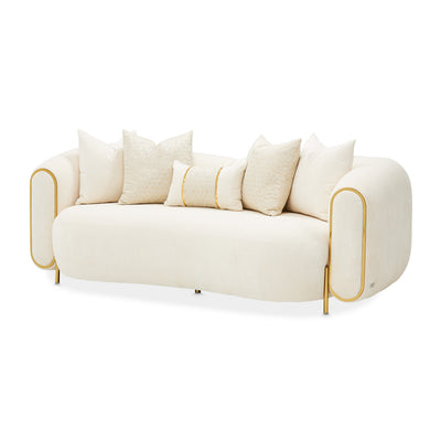 Michael Amini Sassani Loveseat Crepe Gold