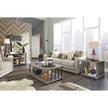 Magnussen Home Eldridge Weathered Gravel And Satin Bronze Rectangular Cocktail Table With Casters