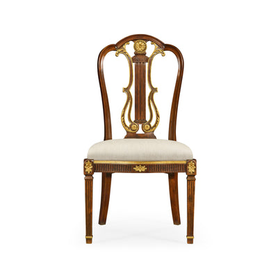 Jonathan Charles Buckingham Gilded Lyre Back Side Chair