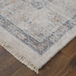 Feizy Caldwell 8980F Transitional Medallion Rug in Ivory/Blue/Orange