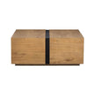 Magnussen Home Ripley Rustic Caramel And Dark Bronze Square Cocktail Table With Casters