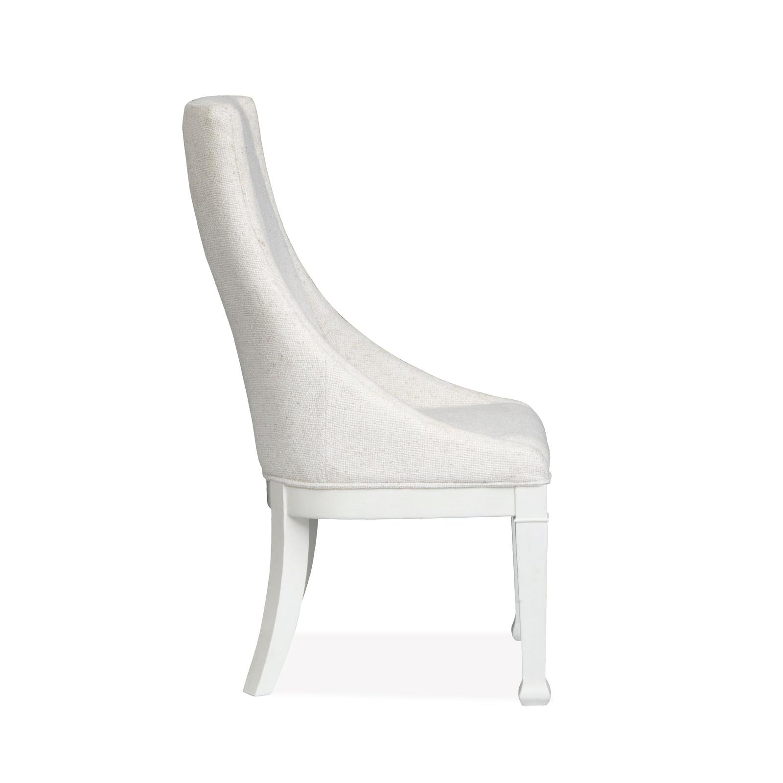 Magnussen Home Kingston Whisper White & Cerused Nutmeg Upholstered Host Chair Set of 2