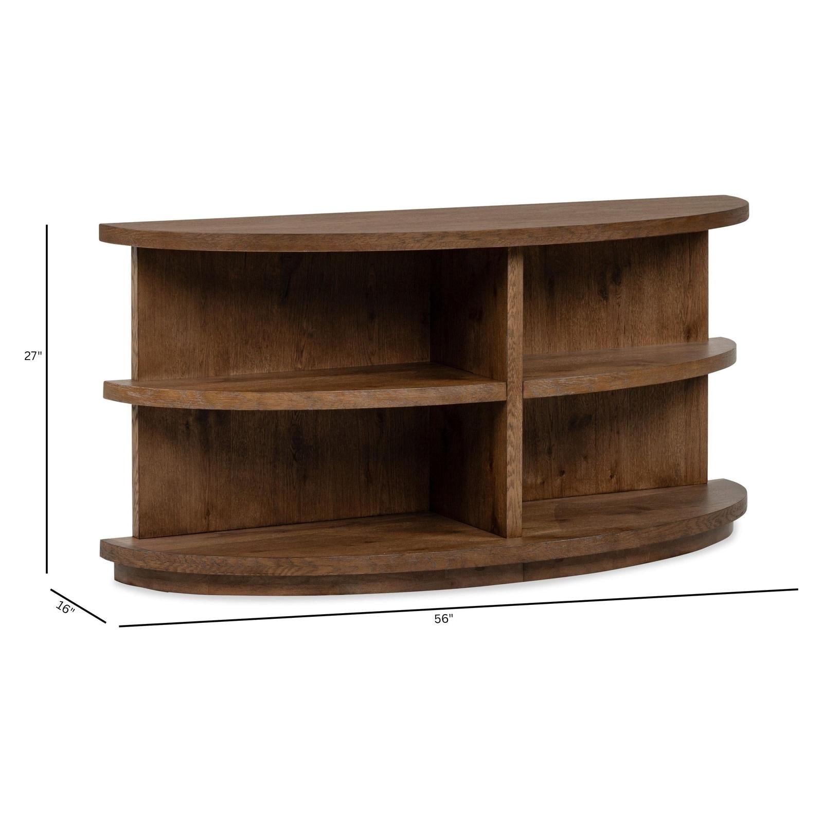 Magnussen Home Oswald Brown Demilune Sofa Table