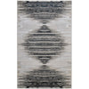 Feizy Micah 39LRF Modern Diamond Rug in Black/Silver/Taupe