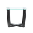 Magnussen Home Wexler Black Truffle And Clear Glass Rectangular End Table