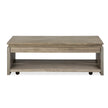 Magnussen Home Conrad Stone Harbor Grey Rectangular Lift Top Storage Cocktail Table With Casters