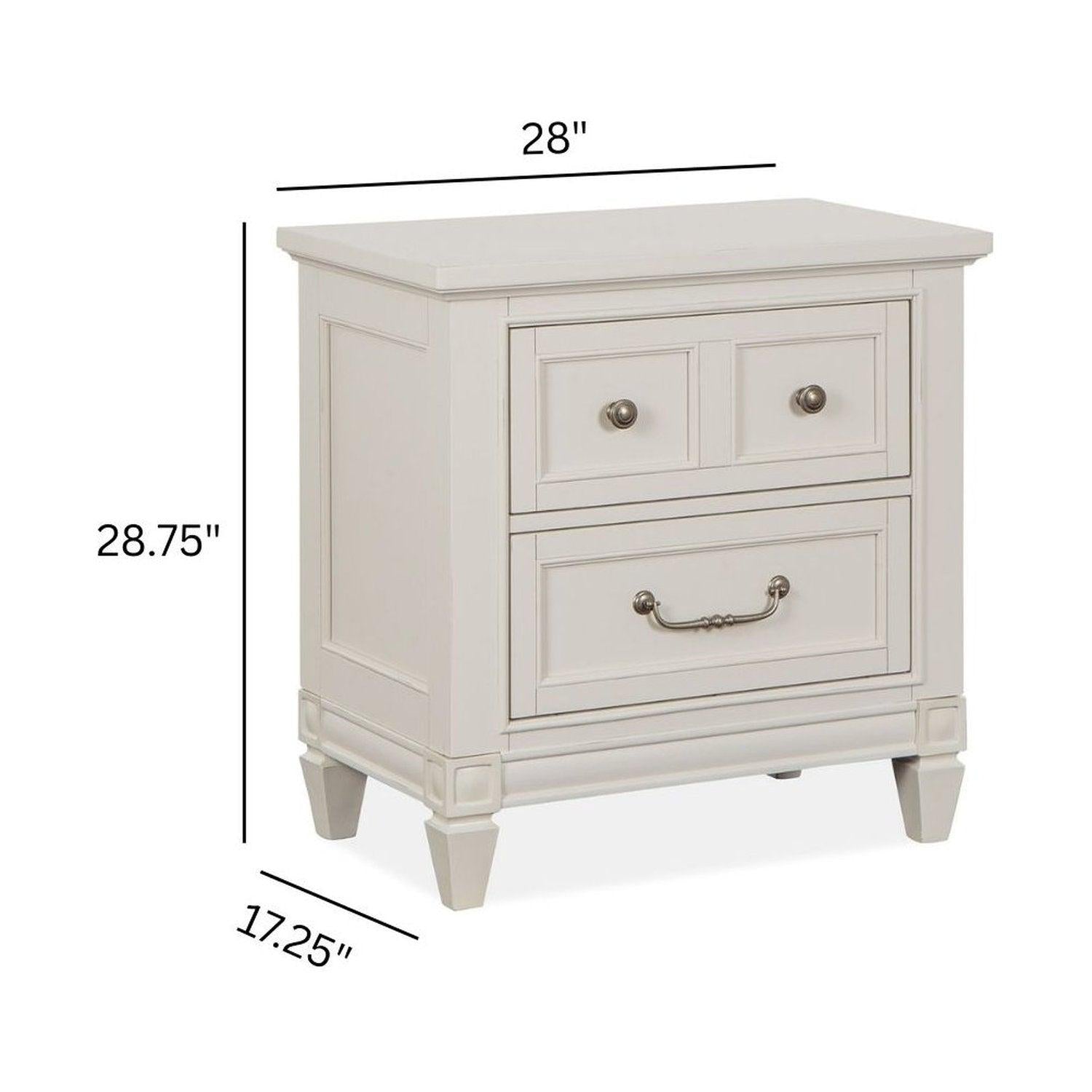 Magnussen Home Willowbrook Egg Shell White Nightstand