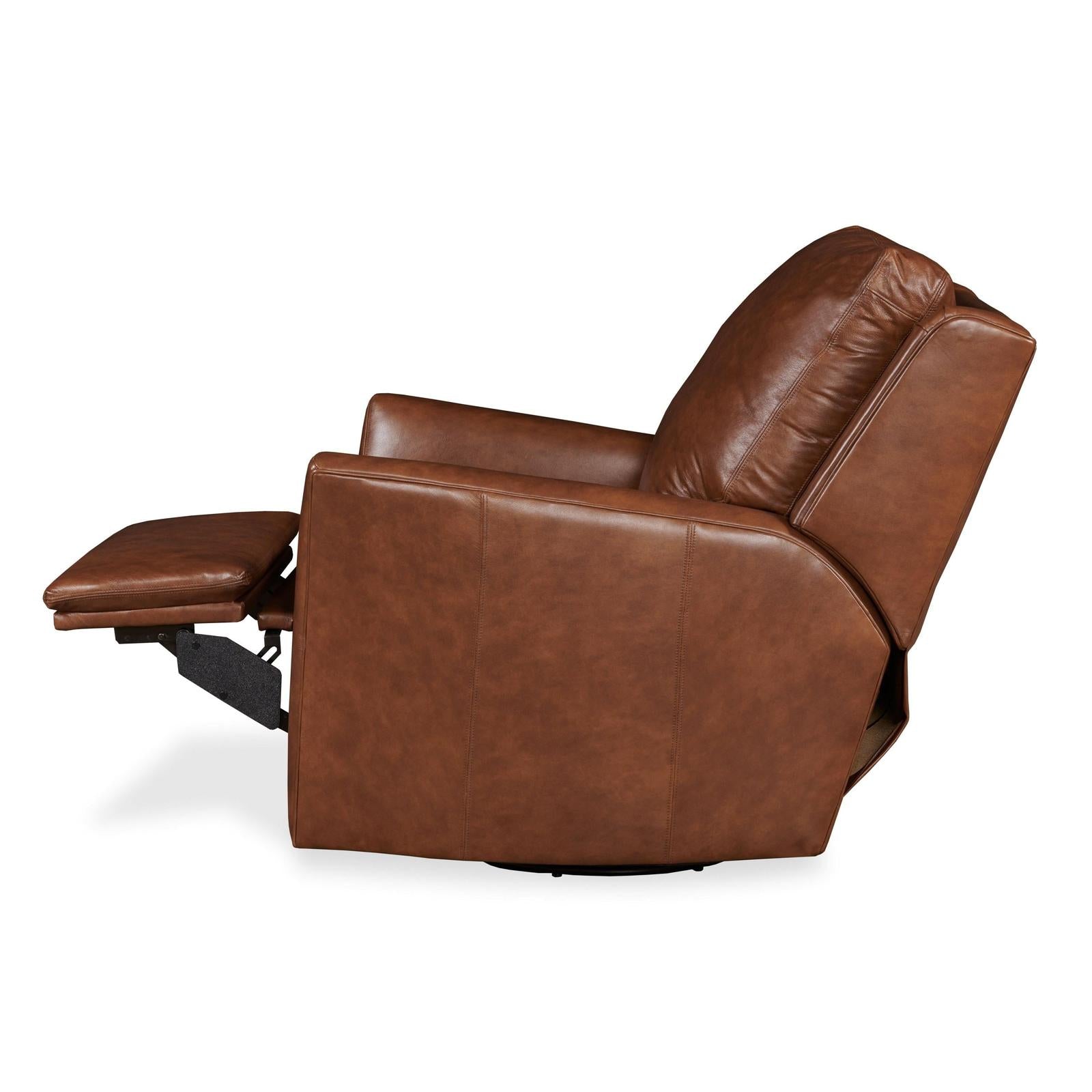 Century Furniture Leather Aubry Swivel Glider Electric Recliner