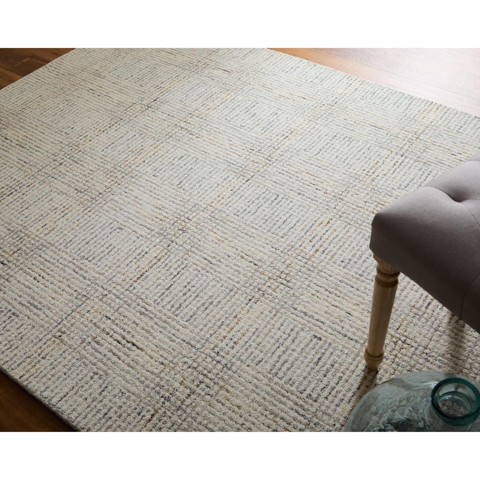 Feizy Belfort 8668F Transitional Geometric Rug in Ivory/Gray/Tan