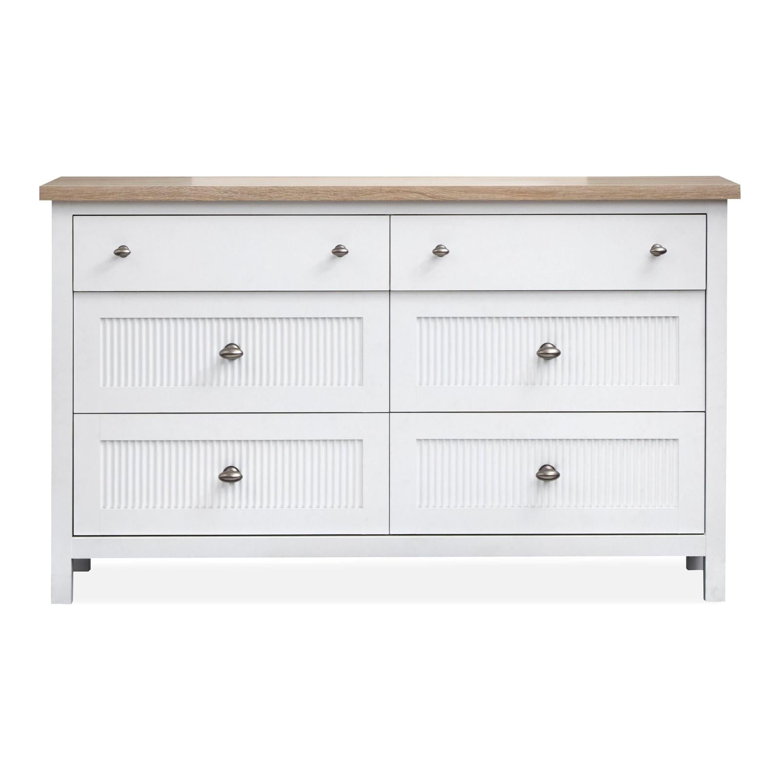 Salt Life Home Windmill Harbour White Whisp and Sand Double Drawer Dresser with Portrait Mirror Sale