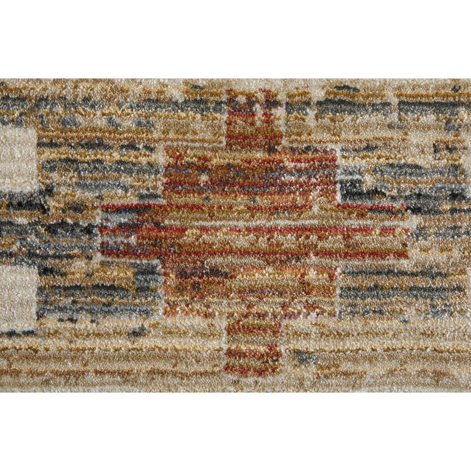 Feizy Melrose 39ULF Traditional Diamond, Ivory/Blue/Brown, Rug