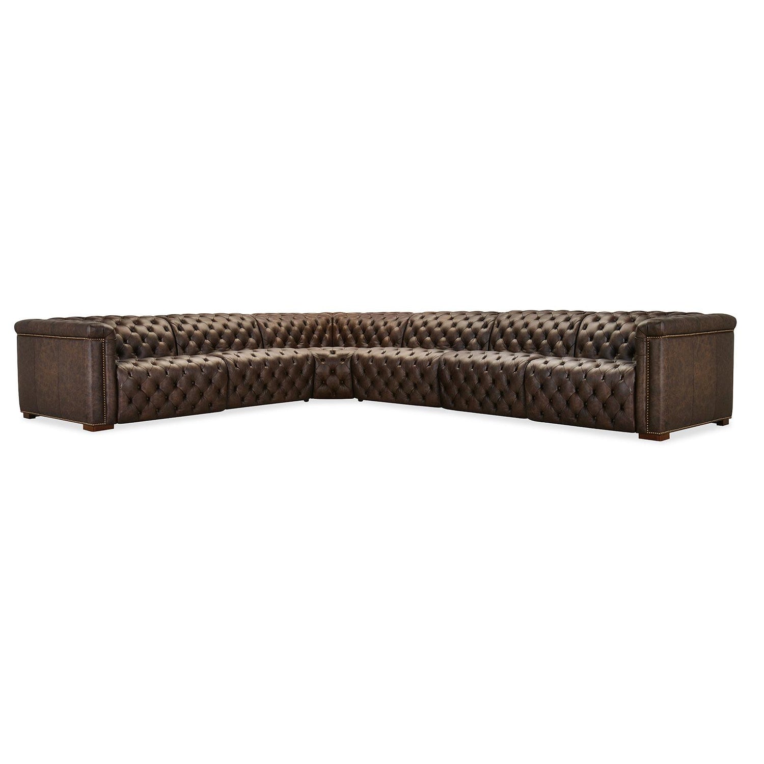 Hooker Furniture Savion Deux 6 Seat Sectional with Four Power Recliners and Seven Power Headrests