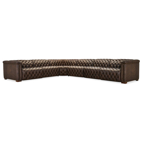 Hooker Furniture Savion Deux 6 Seat Sectional with Four Power Recliners and Seven Power Headrests