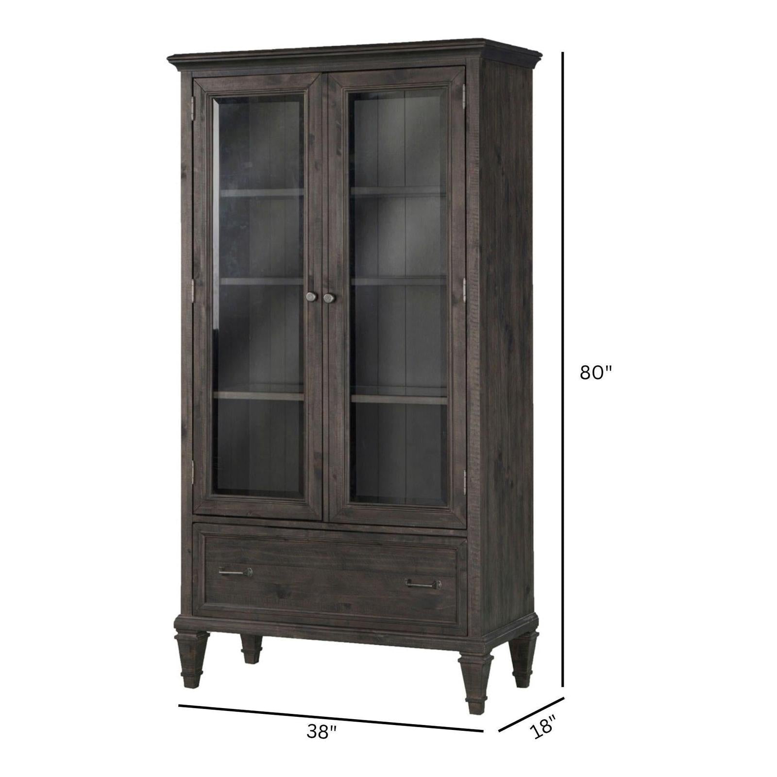 Magnussen Home Sutton Place Weathered Charcoal Door Bookcase