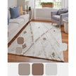 Feizy Anica 8008F Transitional Geometric Rug in Ivory/Taupe/Brown