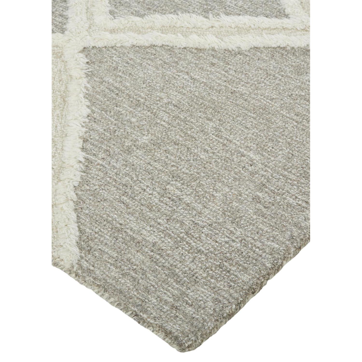 Feizy Anica 8009F Transitional Geometric Rug in Gray/Ivory
