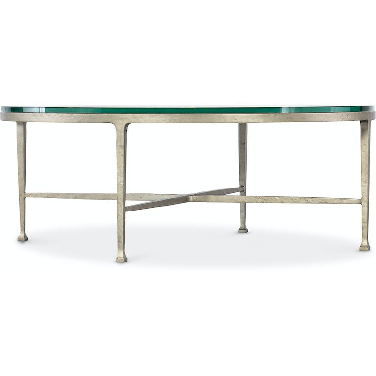 M Furniture Cora Glass Top Round Coffee Table