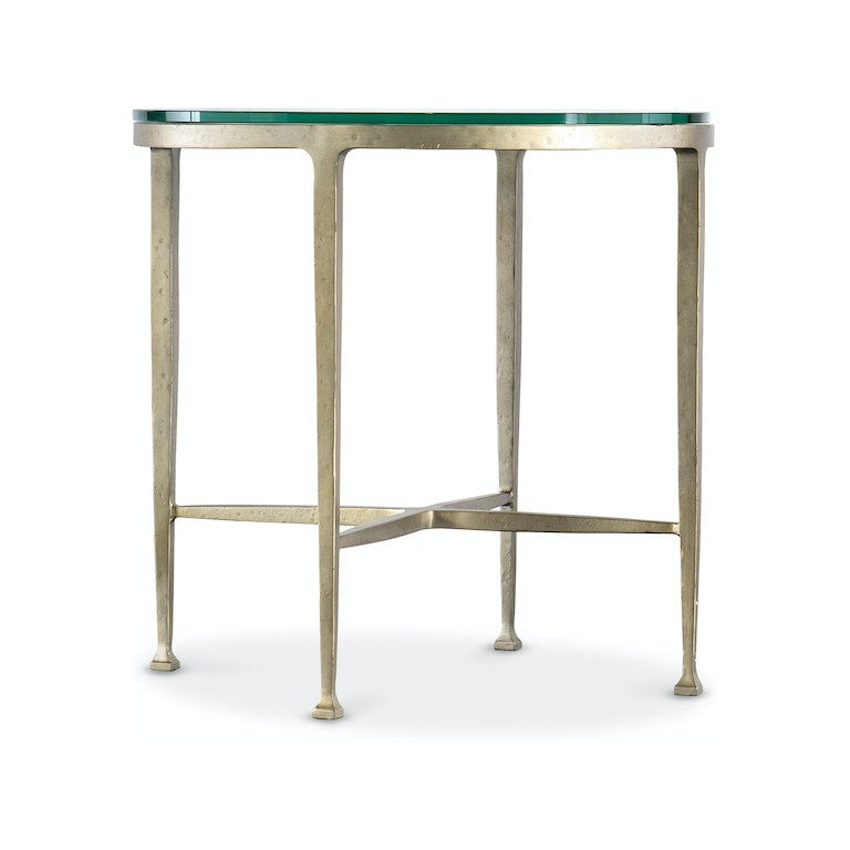 M Furniture Cora Glass Top Round Side Table