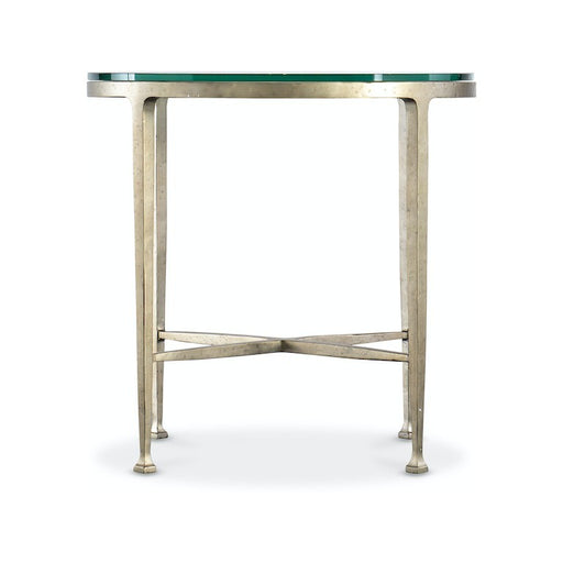 M Furniture Cora Glass Top Round Side Table