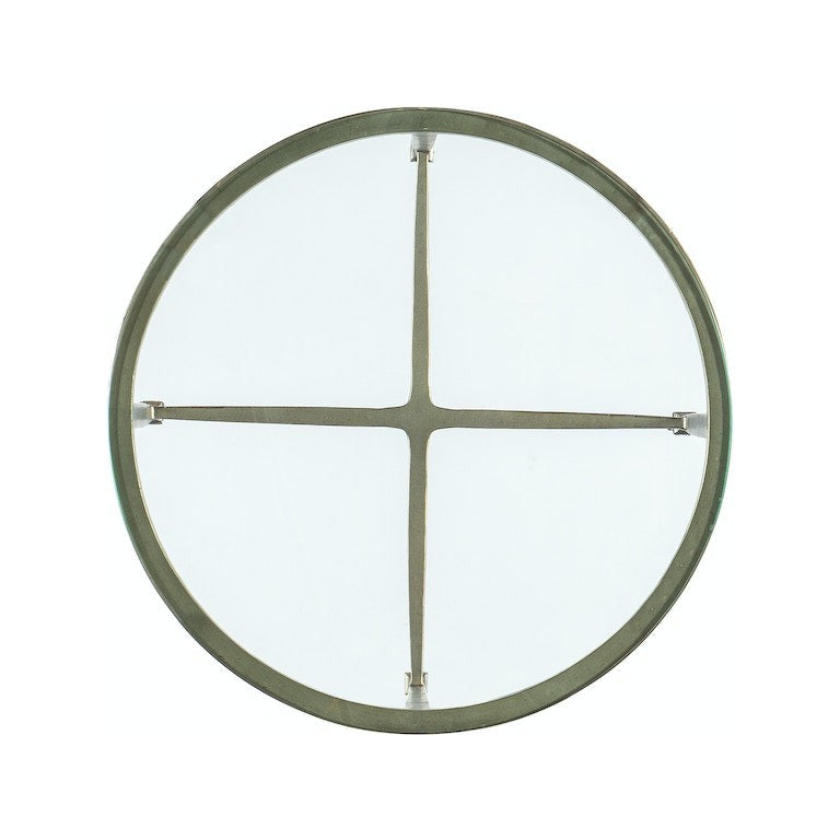 M Furniture Cora Glass Top Round Side Table