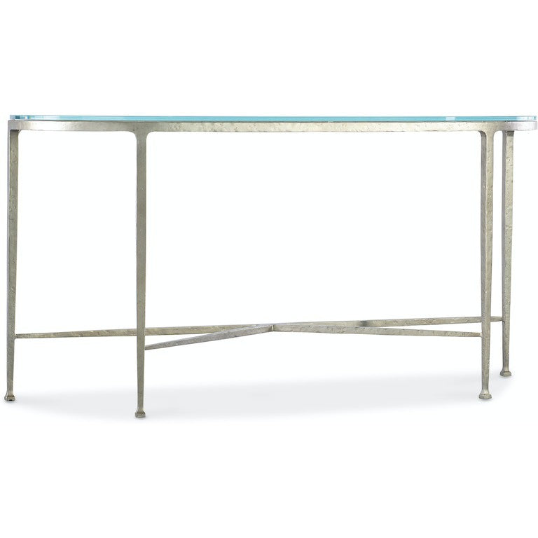 M Furniture Cora Glass Top Console Table