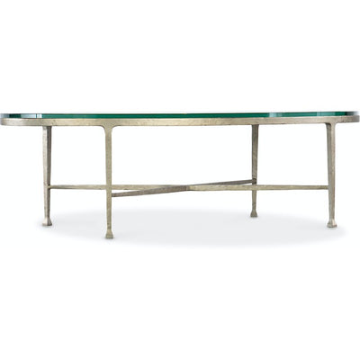 M Furniture Cora Glass Top Oval Coffee Table