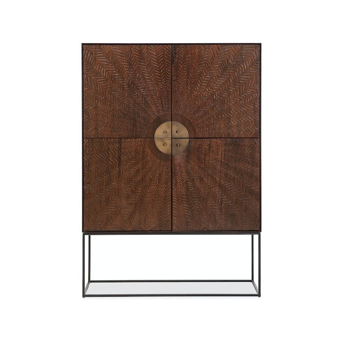 M Furniture Vinca Carved Bar Cabinet