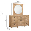 Magnussen Home Coventry Honey Wheat Drawer Dresser With Square Mirror