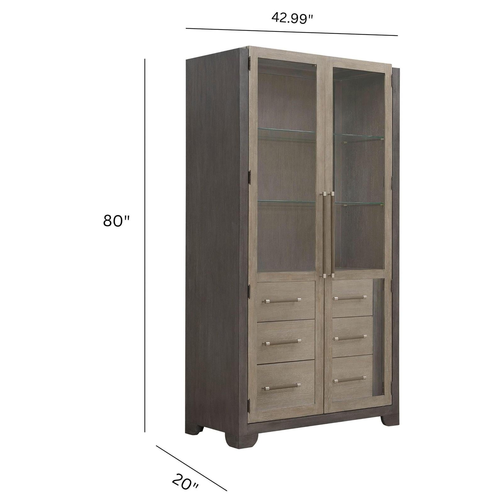 Pulaski Anderson Park Moose Trail And Frontier Brown China Cabinet