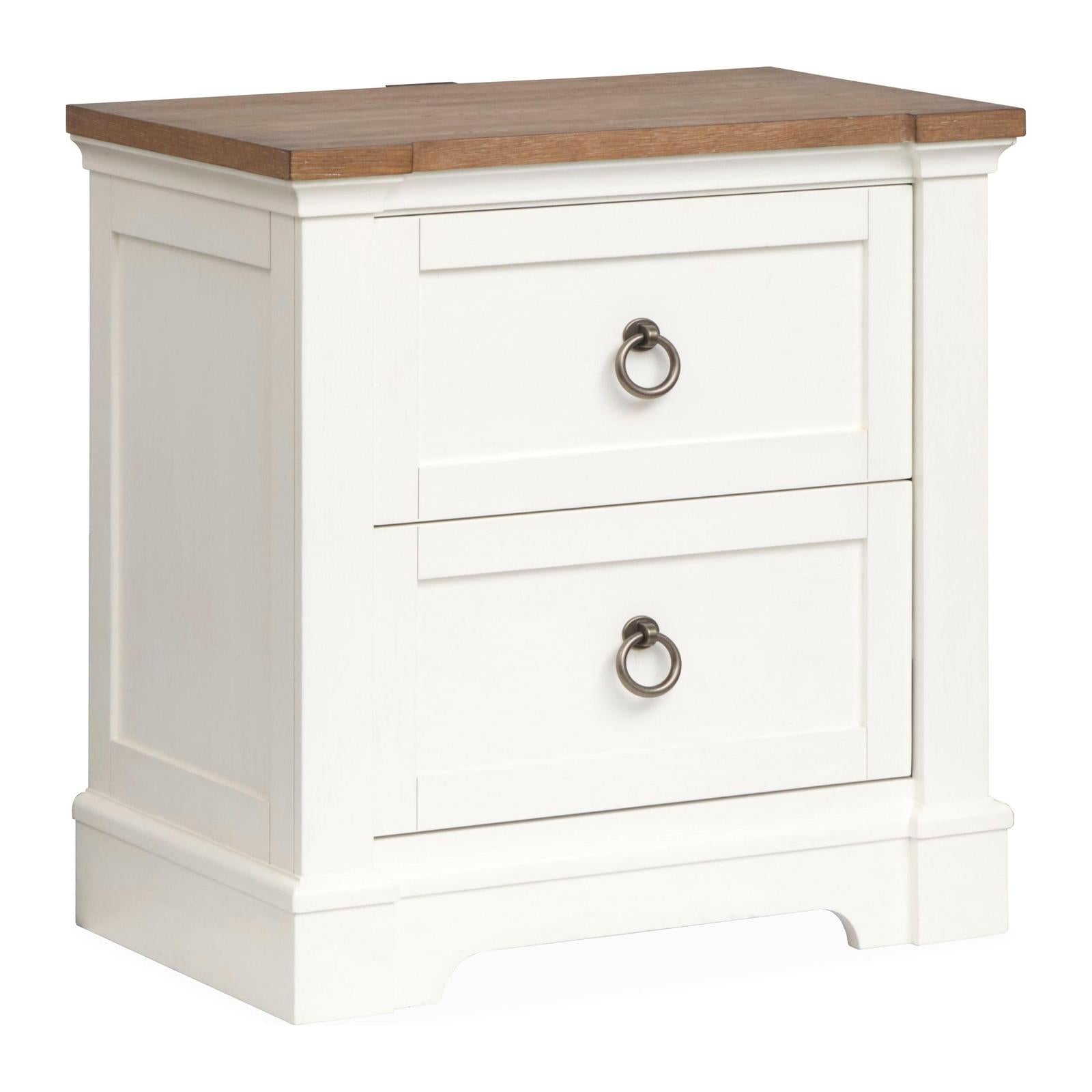 Magnussen Home Kingston Whisper White & Cerused Nutmeg Drawer Nightstand