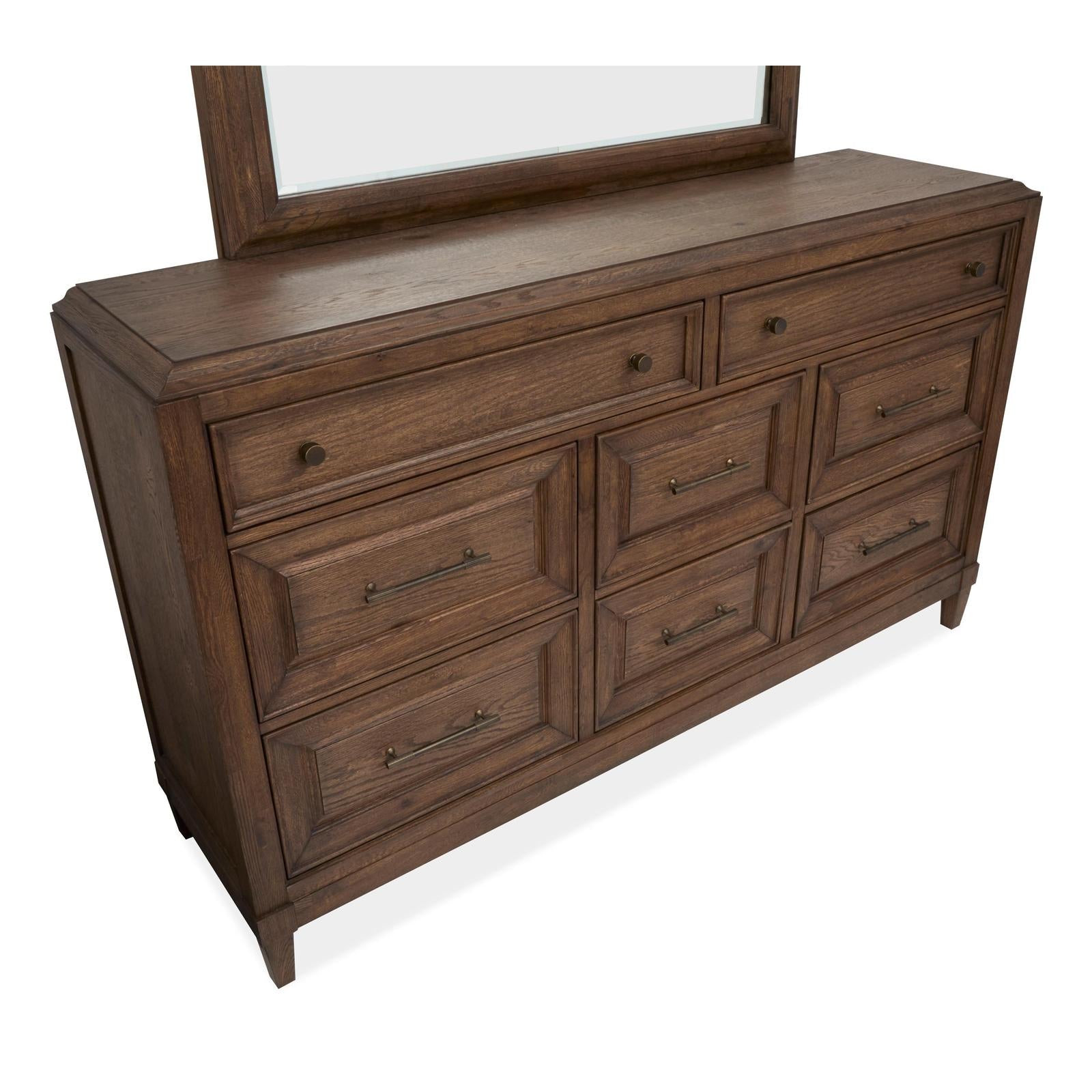 Magnussen Home Groveland Park Antique Coffee Drawer Dresser With Landscape Mirror