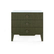 Villa & House Madeline 3-Drawer Side Table with Glass Top