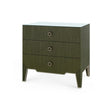 Villa & House Madeline 3-Drawer Side Table with Glass Top