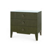 Villa & House Madeline 3-Drawer Side Table with Glass Top
