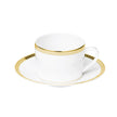 Christofle Malmaison Porcelain Tea/Coffee Cup And Saucer Gold