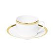 Christofle Malmaison Porcelain Tea/Coffee Cup And Saucer Gold