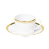Christofle Malmaison Porcelain Tea/Coffee Cup And Saucer Gold