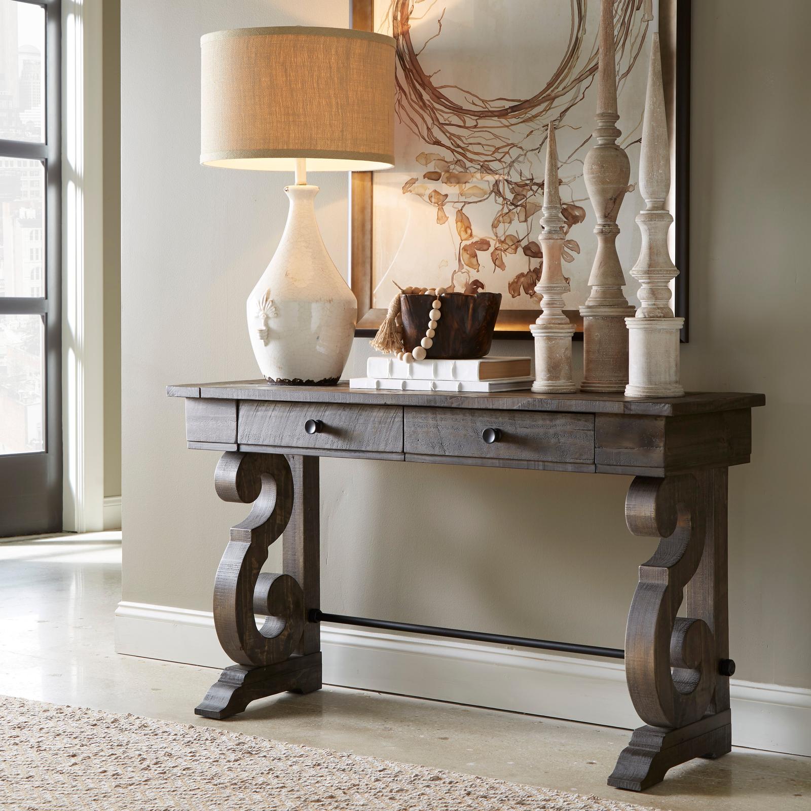 Magnussen Home Bellamy Peppercorn Rectangular Sofa Table