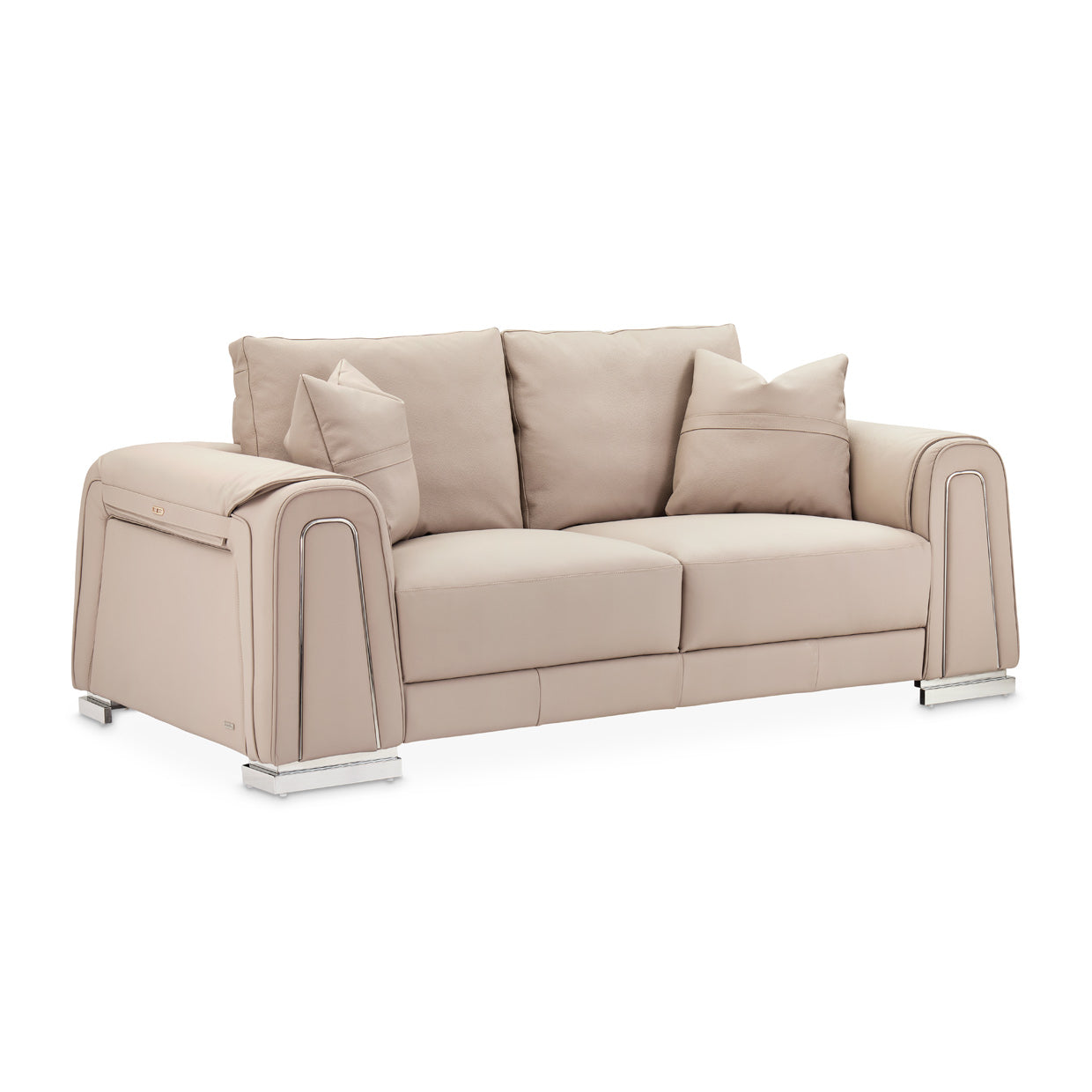 Michael Amini Mia Bella Bergamo Loveseat St. Steel