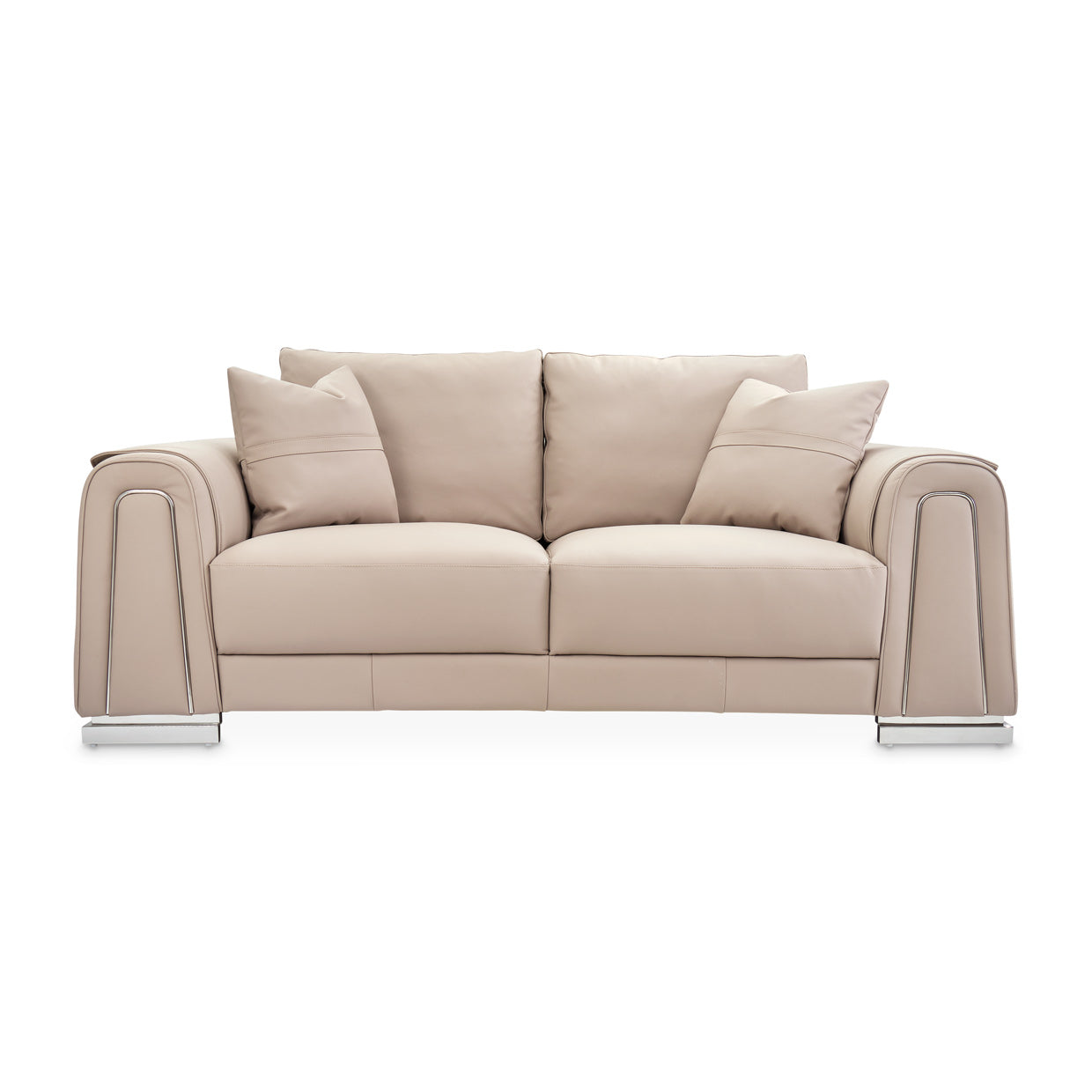 Michael Amini Mia Bella Bergamo Loveseat St. Steel