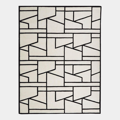 Global Views Ivory Black Zig Zag Rug